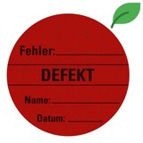 thumbnail of Dreifke® Aufkleber | Organisationsetikett Defekt, rot, Graspapier, selbstklebend, Ø 60mm, 500/Rolle