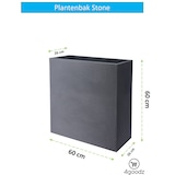 thumbnail of 4gardenz® Stone Plantenbak Rechthoekig voor buiten  - 60x60x26cm