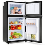 thumbnail of Merax mini frigorífico retro con congelador, 60 L, 2 puertas, 86.8 cm, compacto para solteros, oficina y minibar de hotel, LED, 102 kWh/año, negro