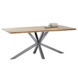 thumbnail of SIT Möbel Baumkante-Esstisch 180 cm aus Akazie | Platte 56 mm natur | Gestell Metall silbern | B 180 x T 100 x H 80 cm | 15202-40 | Serie TABLES & CO