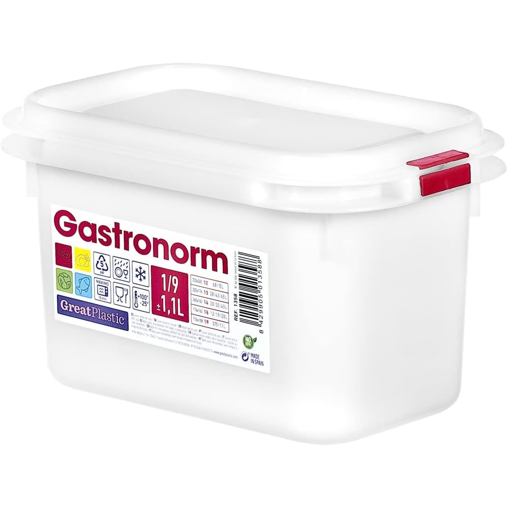 Pack 6 Tupper rectangular reutilizable con tapa, apto para microondas, lavavajillas y congelador. Medidas: 176x108x100 1.1