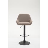 thumbnail of DELUKE® Barhocker DUBLIN - Taupe, Stoff, Schwarz | Barhocker mit Lehne Barstuhl Tresenhocker Tresenstuhl Kneipenhocker Kneipenstuhl