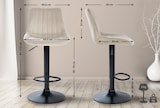 thumbnail of Décoshop26 - Barhocker x1 höhenverstellbar 360° drehbar cremefarbener Samtsitz vertikale Ziernähte schwarzes Metallgestell 10_0005760
