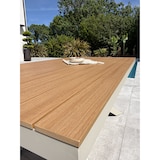 thumbnail of Gartentisch aus beigefarbenem Aluminium mit Tischplatte aus Polywood in Holzoptik (180 x 100 cm) - LAMU