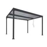 thumbnail of Alu Pergola HWC-L41, Lamellen-Pavillon Terrassenüberdachung, stabiles 8cm-Metall-Gestell 3x3,7m ~ anthrazit