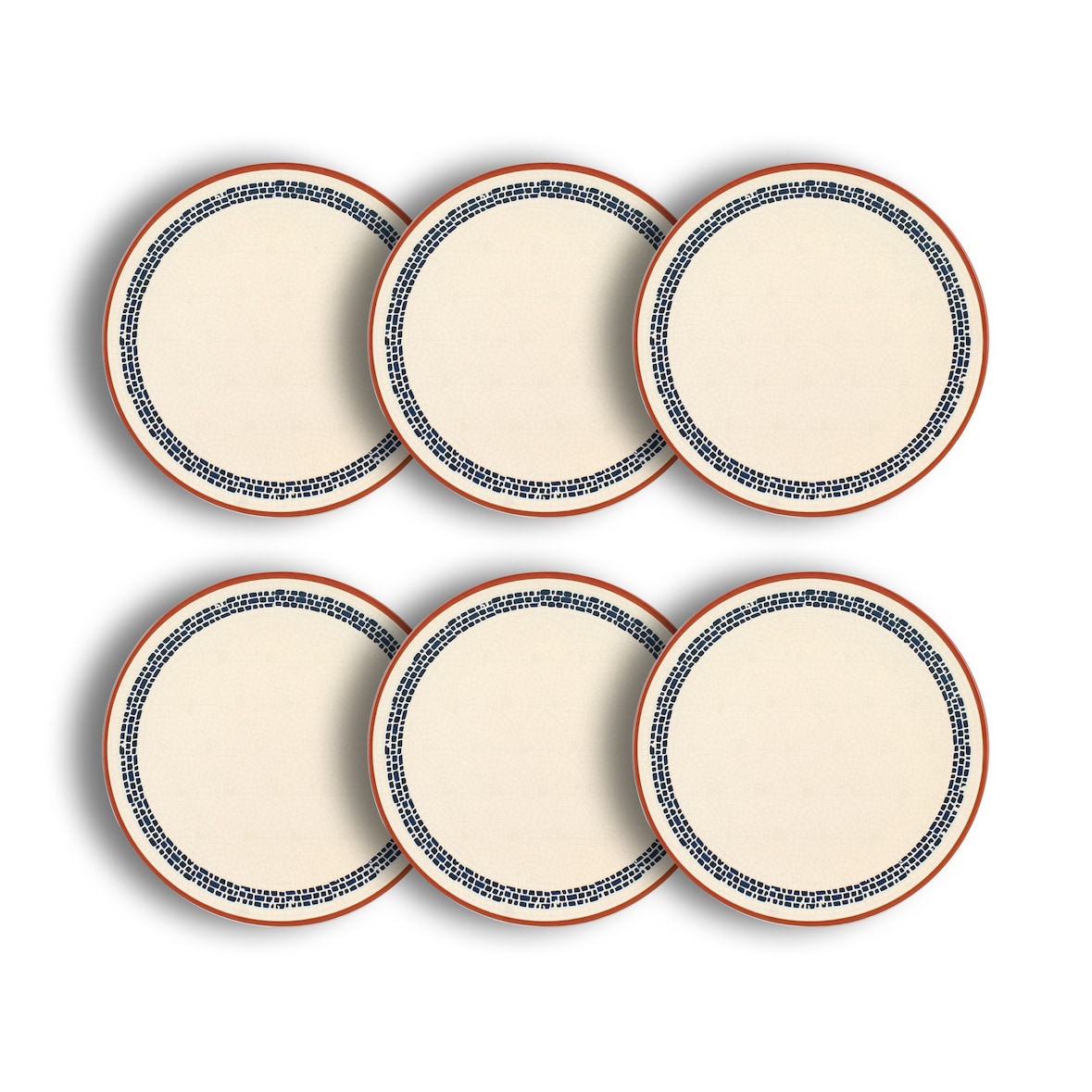 Novastyl - Lot 6 assiettes plates amatxi 25cm en faience blanc