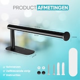 thumbnail of HGMD Keukenrolhouder - Zelfklevend en / of Boren - Keukenrolhouder Zwart - Rollenhouder - Keukenrolhouder Hangend