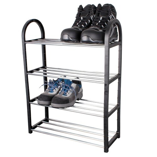 Schuhregal 4 Ebenen Schuhständer Metallstäbe Schuhablage Schuhschrank 8 Paare