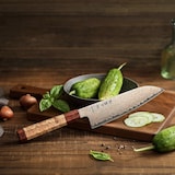 thumbnail of Hezhen - Koper Damascus Santoku 18 cm - X05C series - gemaakt van 37-laags koper damascus staal