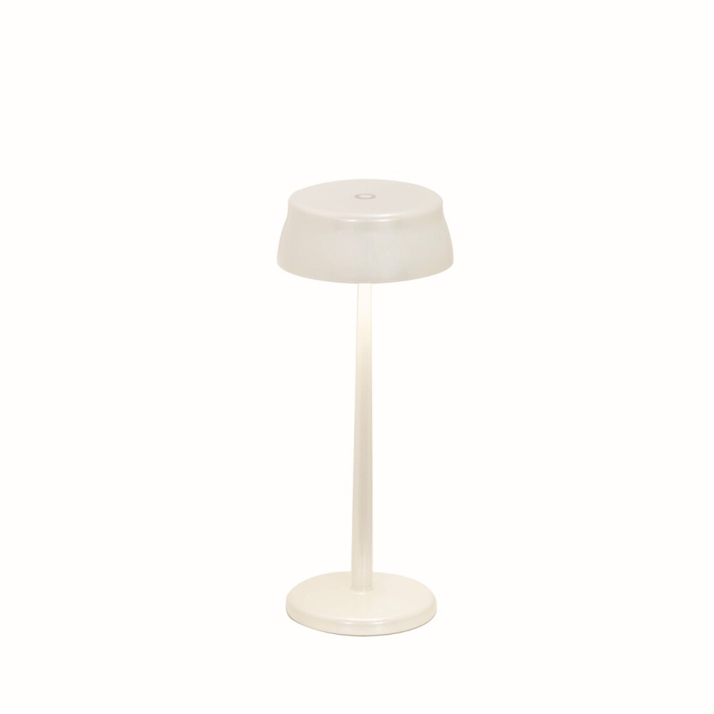 Zafferano Sister Light Wi-fi Lampada a led smart da tavolo Bianco Perlato ricaricabile e dimmerabile