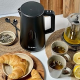 thumbnail of KLAMER Edelstahl Wasserkocher mit Temperatureinstellung 40-100°C, Warmhaltefunktion, mattschwarzes Kaltgehäuse, doppelwandiger 1,5L Teekocher mit 180…