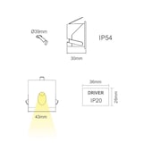 thumbnail of Luky - Luminária de embutir LED Beneito & Faure - 2W, Luz natural 4000K, 65° - Spot embutido quadrado preto