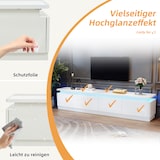 thumbnail of TV Schrank Lowboard 180x34x40 in Weiss Hochglanz mit LED Beleuchtung und 4 Schubladen gebogenes Design fuer 75 Zoll Fernseher