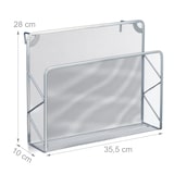 thumbnail of Relaxdays Zeitschriftenhalter Wand, Zeitungsablage hängend, Wandkorb, HBT 28x35,5x10 cm, Magazinhalter, Metall, silber