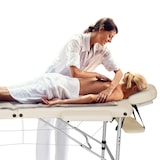 thumbnail of 2 Zonen Massageliege mit Polsterung und Aluminiumgestellbeige