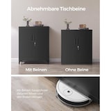 thumbnail of Aktenschrank aus Stahl 90 x 80 x 40 cm, Mehrzweckschrank, Büroschrank mit 2 Türen, aus Pulverbeschichteter Stahl, verstellbare Ablagen, schwarz