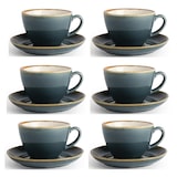thumbnail of Olympia Kiln Cappuccinotassen + Untertassen Ozean | 34cl | Porzellan | 6 Sets
