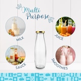 thumbnail of 6 leeren Glasflaschen à 500 ml mit Deckel - Glasflaschen für Saft, Milch, Grillen, Saucen