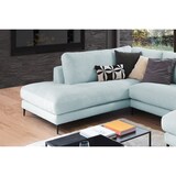 thumbnail of KAWOLA Sofa CARA Wohnlandschaft U-Form Cord hellblau Longchair rechts