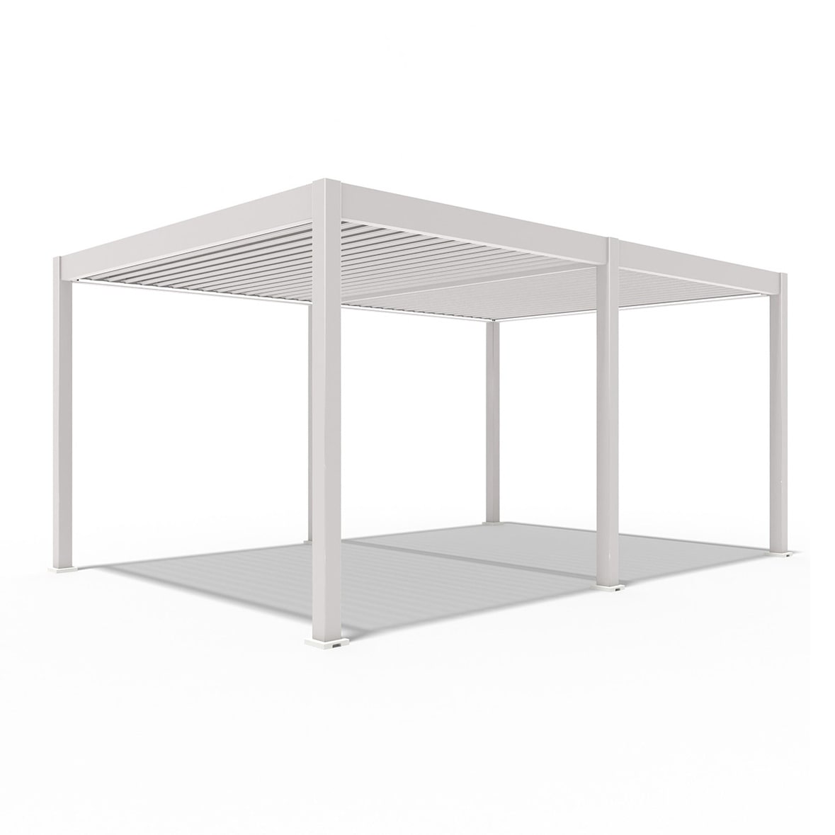 Weide E-Deluxe | elektrische Pergola mit LED | Voll Aluminium | 3,6 x 5,3 M | motorisiertes Lamellendach Ivory Sand