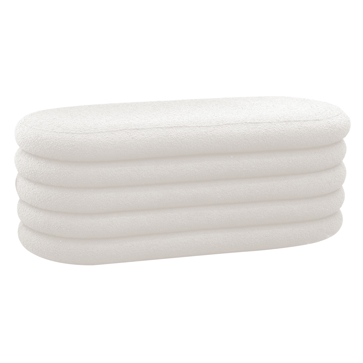 SalesFever Bouclé Polsterhocker/Bettbank | abnehmbares Element | mit Stauraumfunktion | B 108 x T 45 x H 42 cm | weiß