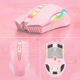 thumbnail of Souris Sans Fil Ergonomique Avec Éclairage RGB Et Longue Autonomie Rose YONIS