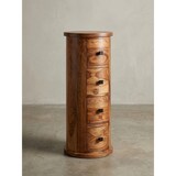 thumbnail of Design Sideboard Sheesham Massivholz 35x85x35 cm, Schränkchen mit 4 Schubladen, Schmaler Beistellschrank Massiv, Mini Kommode