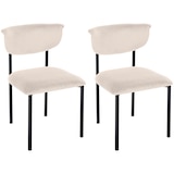 thumbnail of Lot de 2 chaises de salle à manger Gambell en velours Crème