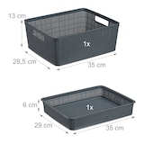 thumbnail of Relaxdays Schubladen Organizer 10-tlg. Set, Schubladeneinsatz, versch. Größen, Ordnungssystem, Kunststoff Trennbox, grau