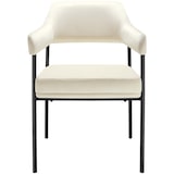 thumbnail of tectake Cadeira de jantar Doé, estofada, pernas de aço - Conjunto de 6 Tecido off white/preto