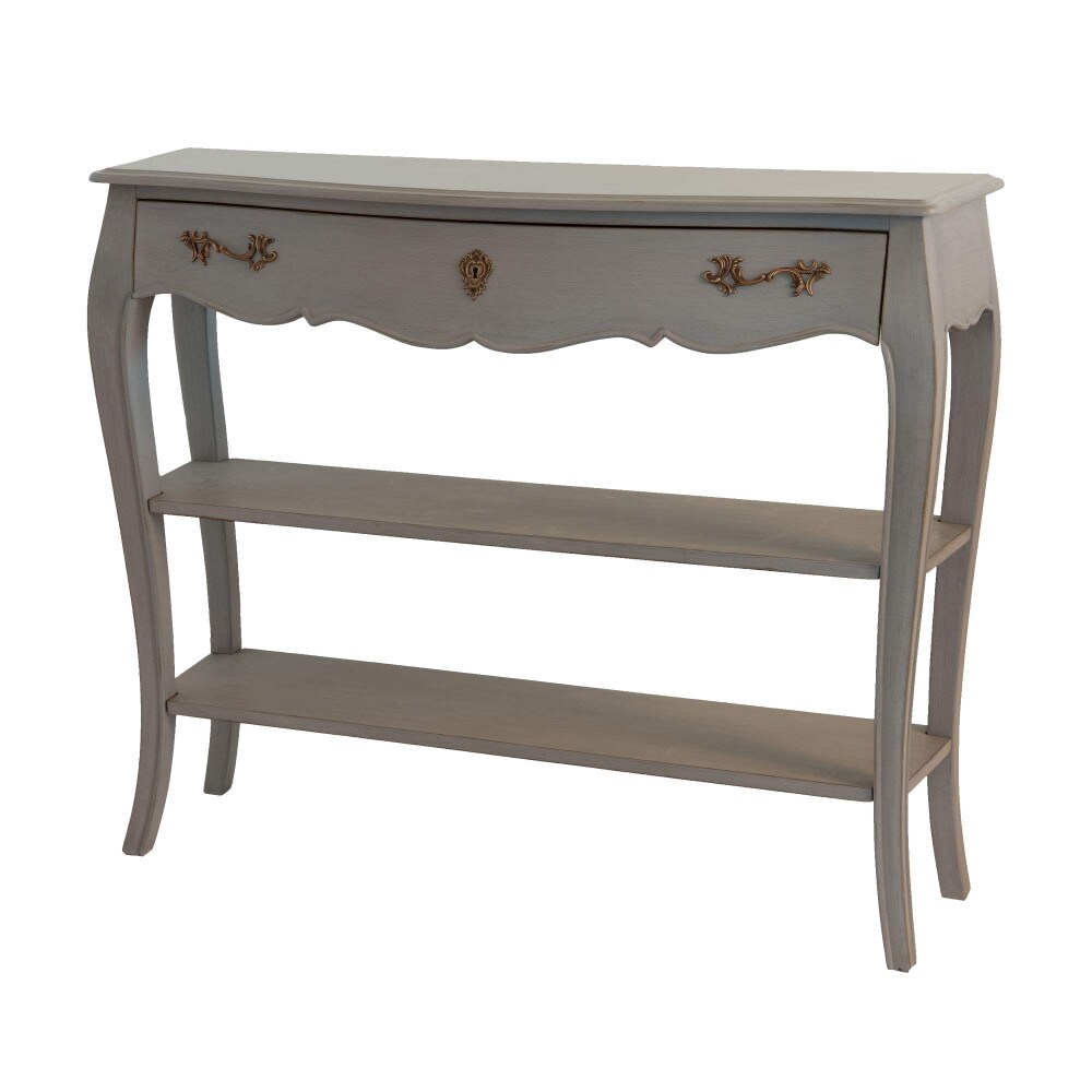 Konsole 1 Schublade großes Modell Murano grau - Rechteck Holz Amadeus 110x30 cm