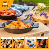 thumbnail of BBQ-Nerd® Servierpfännchen aus Gusseisen im 6er Set ?  Grillpfännchen - oval 22,5x13 cm - zum Braten Überbacken Grillen Anrichten Servieren