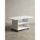 thumbnail of Design Couchtisch WL5.738 95 x 51 x 54,5 cm Weiß Drehbar mit Rollen, Wohnzimmertisch Coffee Table, Sofatisch Loungetisch Holz, Kaffeetisch mit