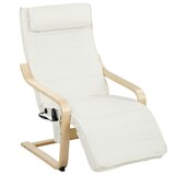 thumbnail of HOMCOM Poltrona Relax con Poggiapiedi Regolabile Crema e Legno