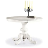 thumbnail of shopinnovativo -Tavolo rotondo allungabile fino 158 cm in legno massello e mdf con rifinitura in bianco 120X120x75 H chiuso