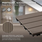 thumbnail of ECD Germany – WPC Terrassenfliesen – 60x30 cm Dunkelbraun 4m² | geriffelt, Holzoptik, Klicksystem mit Drainage