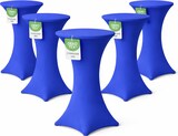 thumbnail of Stehtischhusse für Bistrotisch mit 4 verstärkten Fußlaschen elastisch Stretch OEKO-TEX zertifiziert  Ø 60-65x110-120 cm Royalblau (5 Stück)