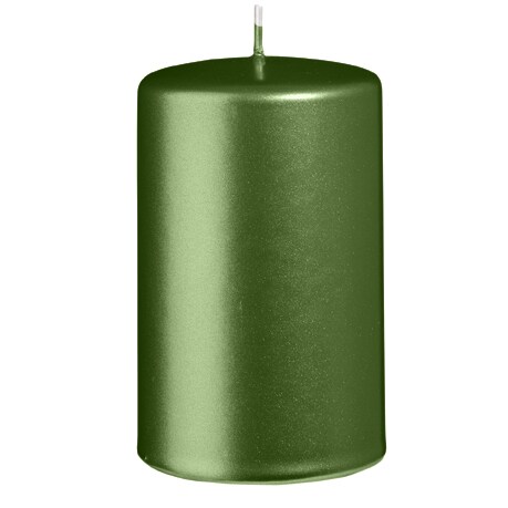 Stumpenkerzen Metallic Matt Dunkelgrün 100 x Ø 60 mm, 12 Stück