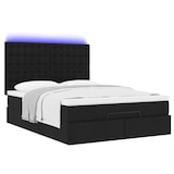 thumbnail of vidaXL Ottoman-Bett mit Matratze & LEDs Schwarz 140x190 cm Stoff