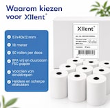 thumbnail of Xllent Thermische pinrollen 57x40x12 (18meter) - 50 rollen per doos