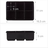thumbnail of Relaxdays Eiswürfelform Silikon, wiederverwendbar, XXL Silikonform für 5 cm Eiswürfel, 6 einzelne Eiswürfel, schwarz