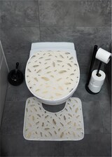thumbnail of 3 teiliges Badematten-Set mit Federmotiv Rutschfest und Creme