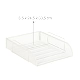 thumbnail of Relaxdays stapelbare Dokumentenablage, für DIN A4, Gitter Design, Briefablage fürs Büro, Metall, B x T: 25 x 34 cm, weiß