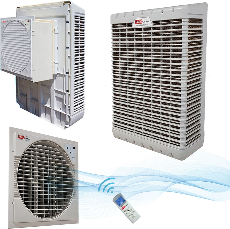PARS EcoTech Climatizador evaporativo a pared ECOwall-6000, caudal de 6.000m3/h REALES + lámpara UV