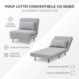 thumbnail of Pouf Letto Singolo Convertibile Pieghevole Ospiti 77x90x81cm / 190x77x42cm - Grigio Chiaro