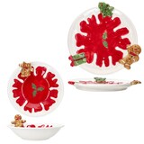 thumbnail of 2tlg Set Weihnachtsstern Teller & Schale Steingut Lebkuchen Rot Weihnachten Keks