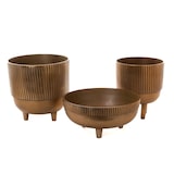 thumbnail of Cache pot bas -  Marron Rond Aluminium Amadeus 20x20 cm