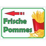 thumbnail of Frische Pommes Frites Aufkleber mit Pfeil links A9 (37x52mm)