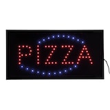 thumbnail of Securit® Panneau LED – PIZZA – Lumières Rouges & Bleues Clignotantes – Noir – Adaptateur 220V + Câble 130 cm