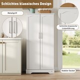 thumbnail of Küchenschrank 60x35x128 cm Weiß mit LED-Sensorleuchte, höhenverstellbaren Einlegeböden und Platz für Küchenutensilien